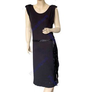 Seven7 Black Women's Open Back cowl Sleeveless Midi Stretch Dress Size Small